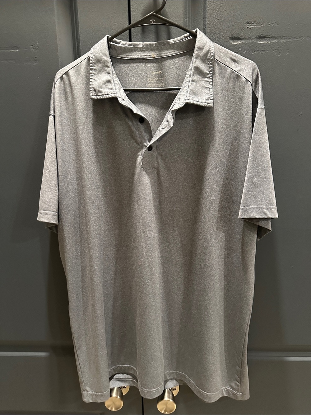 Telaleo Men's Grey Short-Sleeve Polo Shirt